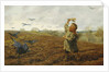 The Crow-Scarer; 'Pigeons and Crows, Take Care of Your Toes', 1884 by Arthur Hughes