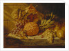 Black and White Grapes, Pears, Redcurrants and a Pineapple on a Ledge, 1845 by George Lance