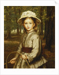 A Young Girl Playing with a Hoop by Frederick Bacon Barwell