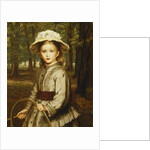 A Young Girl Playing with a Hoop by Frederick Bacon Barwell