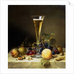 Still Life with a glass of champagne, 1855 by Johann Wilhelm Preyer