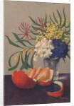 Still Life with Flowers and an Orange by Felix Elie Tobeen
