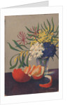 Still Life with Flowers and an Orange by Felix Elie Tobeen