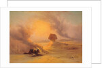 A Caravan caught in the Sinum wind near Gizah by Johann Jakob Frey