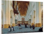 The interior of St. Bavo's, Haarlem by Isaak Nickelen