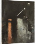 Street scene in Berlin at night, c.1920 by Lesser Ury
