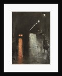 Street scene in Berlin at night, c.1920 by Lesser Ury