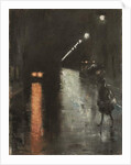 Street scene in Berlin at night, c.1920 by Lesser Ury