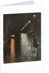 Street scene in Berlin at night, c.1920 by Lesser Ury