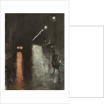 Street scene in Berlin at night, c.1920 by Lesser Ury