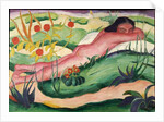 Nude Lying in the Flowers, 1910 by Franz Marc