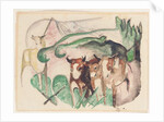 Animals in a landscape, 1913 by Franz Marc