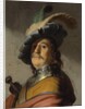 A man in a gorget and cap by Rembrandt Harmensz. van Rijn