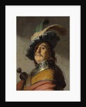 A man in a gorget and cap by Rembrandt Harmensz. van Rijn