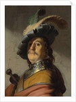 A man in a gorget and cap by Rembrandt Harmensz. van Rijn