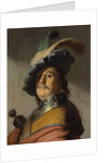 A man in a gorget and cap by Rembrandt Harmensz. van Rijn