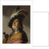 A man in a gorget and cap by Rembrandt Harmensz. van Rijn