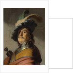 A man in a gorget and cap by Rembrandt Harmensz. van Rijn