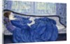 Girl in Blue, 1917 by Frederick Carl Frieseke
