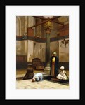 Three People Praying in the Corner Mosque; Trois Personnages Priant dans un Coin de Mosquee by Jean Leon Gerome