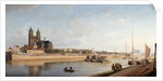 Magdeburg on the banks of the River Elbe - View from the East to the West; Magdeburg an der Elbe; Ansicht von Ost nach West, 1853 by Johann Philipp Eduard Gartner