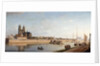 Magdeburg on the banks of the River Elbe - View from the East to the West; Magdeburg an der Elbe; Ansicht von Ost nach West, 1853 by Johann Philipp Eduard Gartner