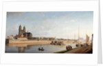 Magdeburg on the banks of the River Elbe - View from the East to the West; Magdeburg an der Elbe; Ansicht von Ost nach West, 1853 by Johann Philipp Eduard Gartner