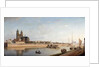 Magdeburg on the banks of the River Elbe - View from the East to the West; Magdeburg an der Elbe; Ansicht von Ost nach West, 1853 by Johann Philipp Eduard Gartner