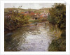 Farmhouses on the Banks of a Stream by Fritz Thaulow