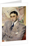 Portrait of the Actor, Ramon Pena, half-length, wearing a grey Suit by Joaquin Sorolla y Bastida