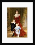 Portrait of a Lady, standing full length, with her Children by Timoleon Marie Lobrichon