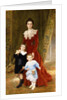 Portrait of a Lady, standing full length, with her Children by Timoleon Marie Lobrichon