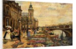 A Flower Market on the Seine by Ulpiano Checa y Sanz