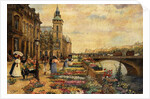 A Flower Market on the Seine by Ulpiano Checa y Sanz