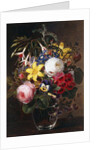 Roses, Lilies, Pansies and other Flowers in a Vase by Johan Laurents Jensen