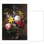 Roses, Lilies, Pansies and other Flowers in a Vase by Johan Laurents Jensen
