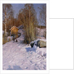 A Winter Landscape with Children Sledging, 1918 by Peder Monsted