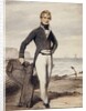 Portrait of Edward Pocock R.N., small full length, Standing Beside a Beached Rowing Boat at Low Tide by Henry Edridge