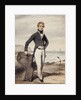 Portrait of Edward Pocock R.N., small full length, Standing Beside a Beached Rowing Boat at Low Tide by Henry Edridge