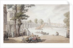 The Old Swan Inn, with a View of Putney bridge beyond by Thomas Rowlandson