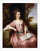 Portrait of Martha Ray, seated three-quarter-length, in a Pink Dress with a Blue Sash, holding a Musical Score, in a Landscape, 1777 by Nathaniel Dance