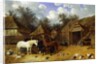 The Artist's Farmyard at Meopham, Kent, with Horses, Shetland Ponies, Pigs, Ducks, Pigeons and Chickens, 1857 by John Frederick Herring Snr