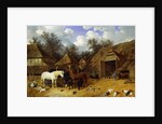 The Artist's Farmyard at Meopham, Kent, with Horses, Shetland Ponies, Pigs, Ducks, Pigeons and Chickens, 1857 by John Frederick Herring Snr