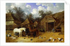 The Artist's Farmyard at Meopham, Kent, with Horses, Shetland Ponies, Pigs, Ducks, Pigeons and Chickens, 1857 by John Frederick Herring Snr