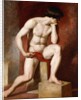A Male Nude, seated full-length by William Etty