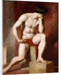 A Male Nude, seated full-length by William Etty
