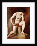 A Male Nude, seated full-length by William Etty