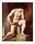 A Male Nude, seated full-length by William Etty