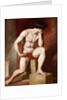 A Male Nude, seated full-length by William Etty