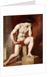 A Male Nude, seated full-length by William Etty